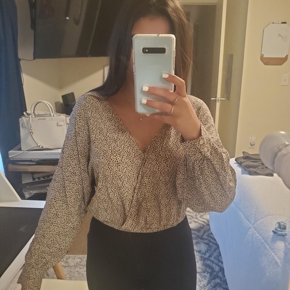 Cheetah print blouse